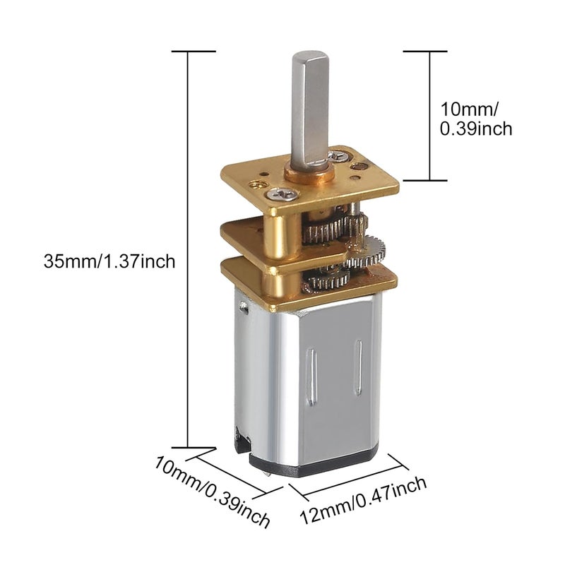 DORHEA 4Pcs DC 12V 1000RPM Gear Motor Full Metal Geared Mini Micro Gear with Gearwheel 1000RPM N20 Speed Reduction Motor for DIY RC Toys Robort Smart Car Motor - Image 5